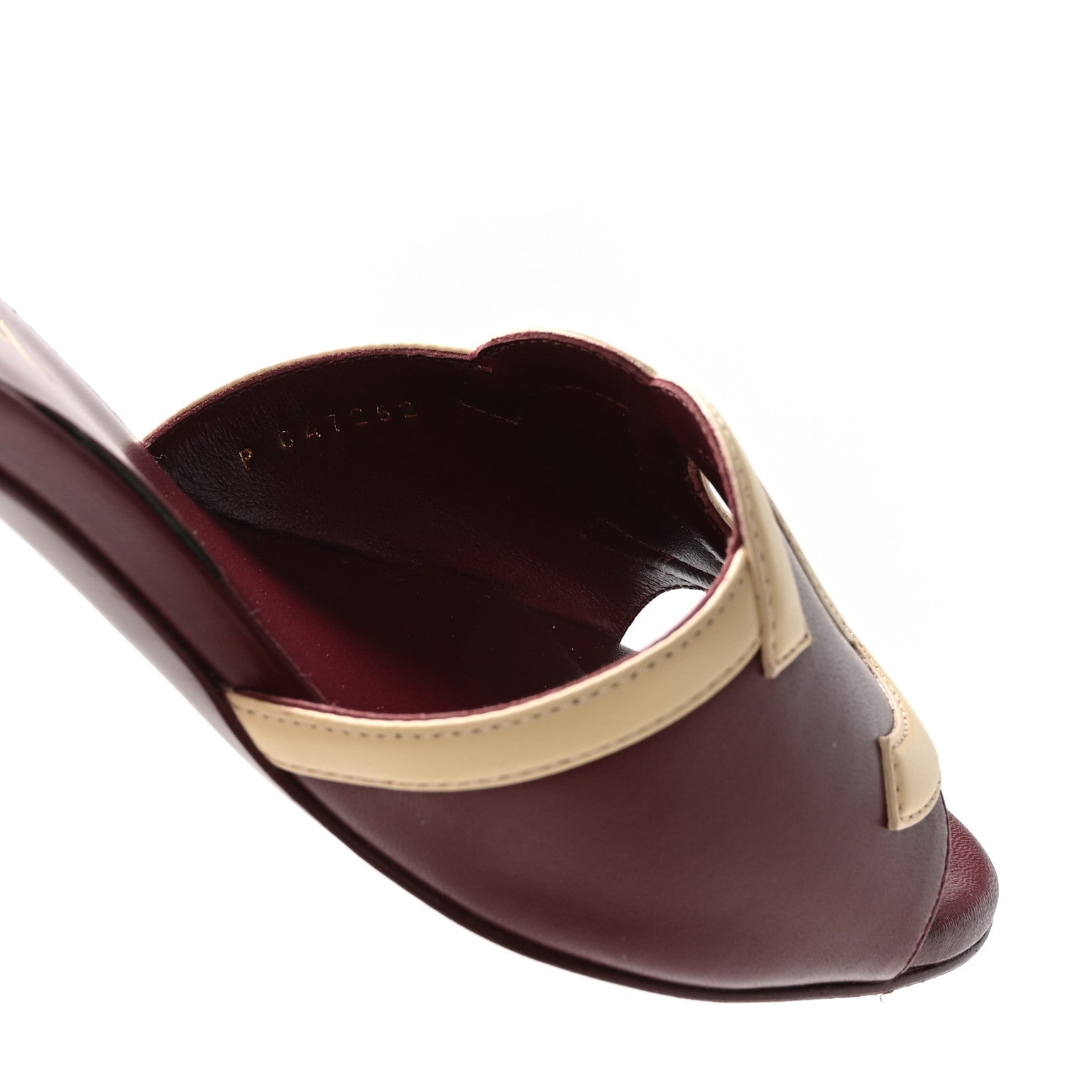 Chanel Lambskin CC Cutout Mules 38.5 Burgundy Beige 8 of 9