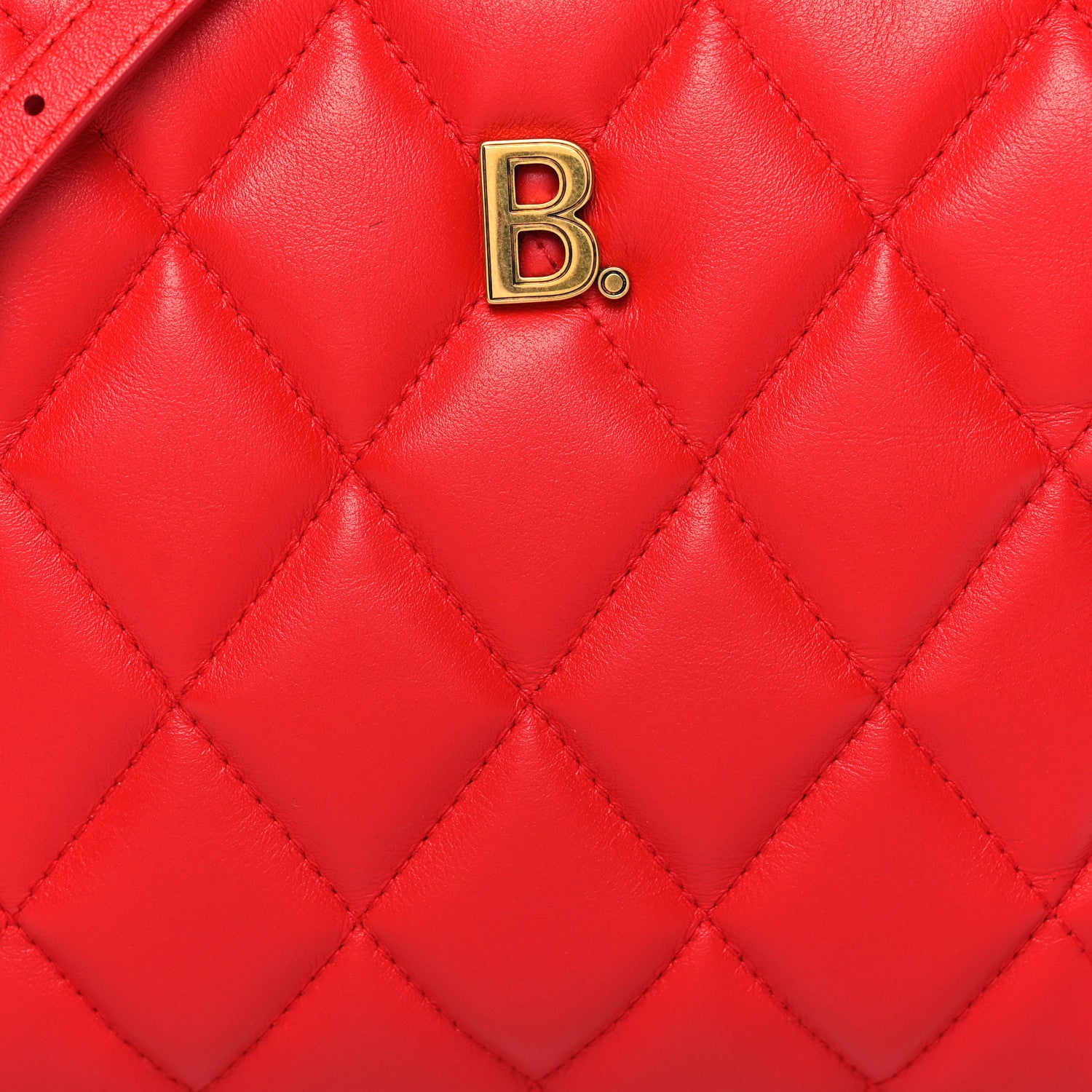 Balenciaga Nappa Calfskin Quilted Touch B Camera Shoulder Bag Bright Red 8 of 10