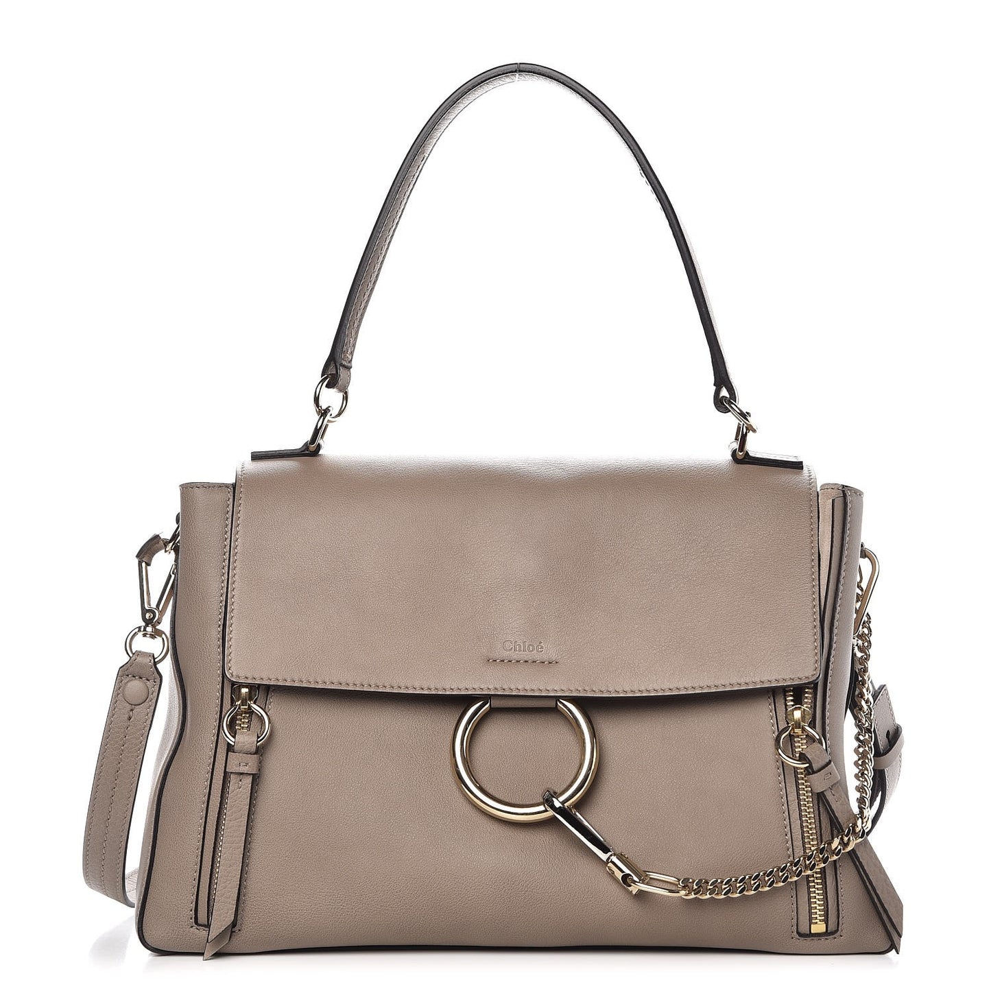 Calfskin Medium Faye Day Shoulder Bag Motty Grey