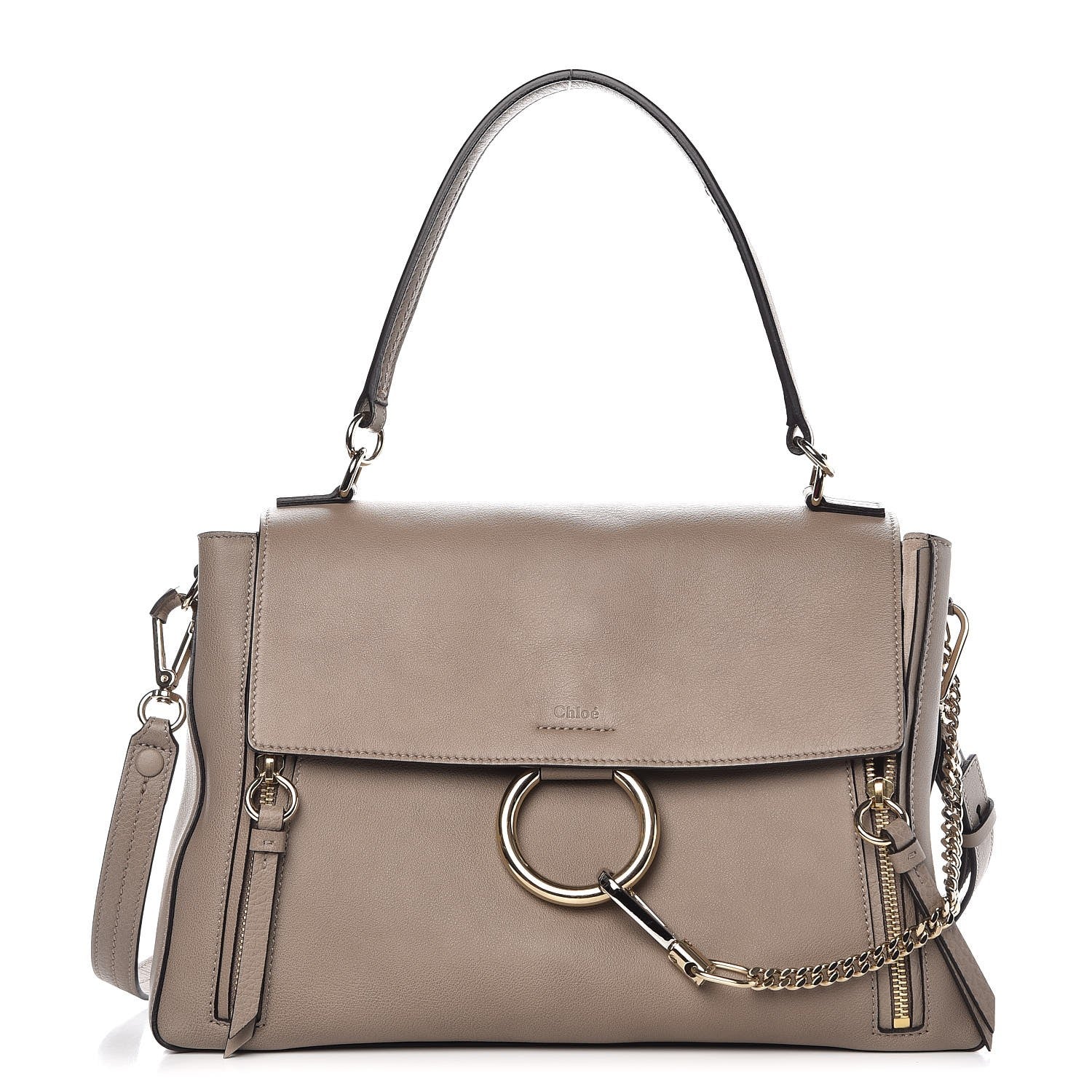 Chloe Calfskin Medium Faye Day Shoulder Bag Motty Grey 1 of 11