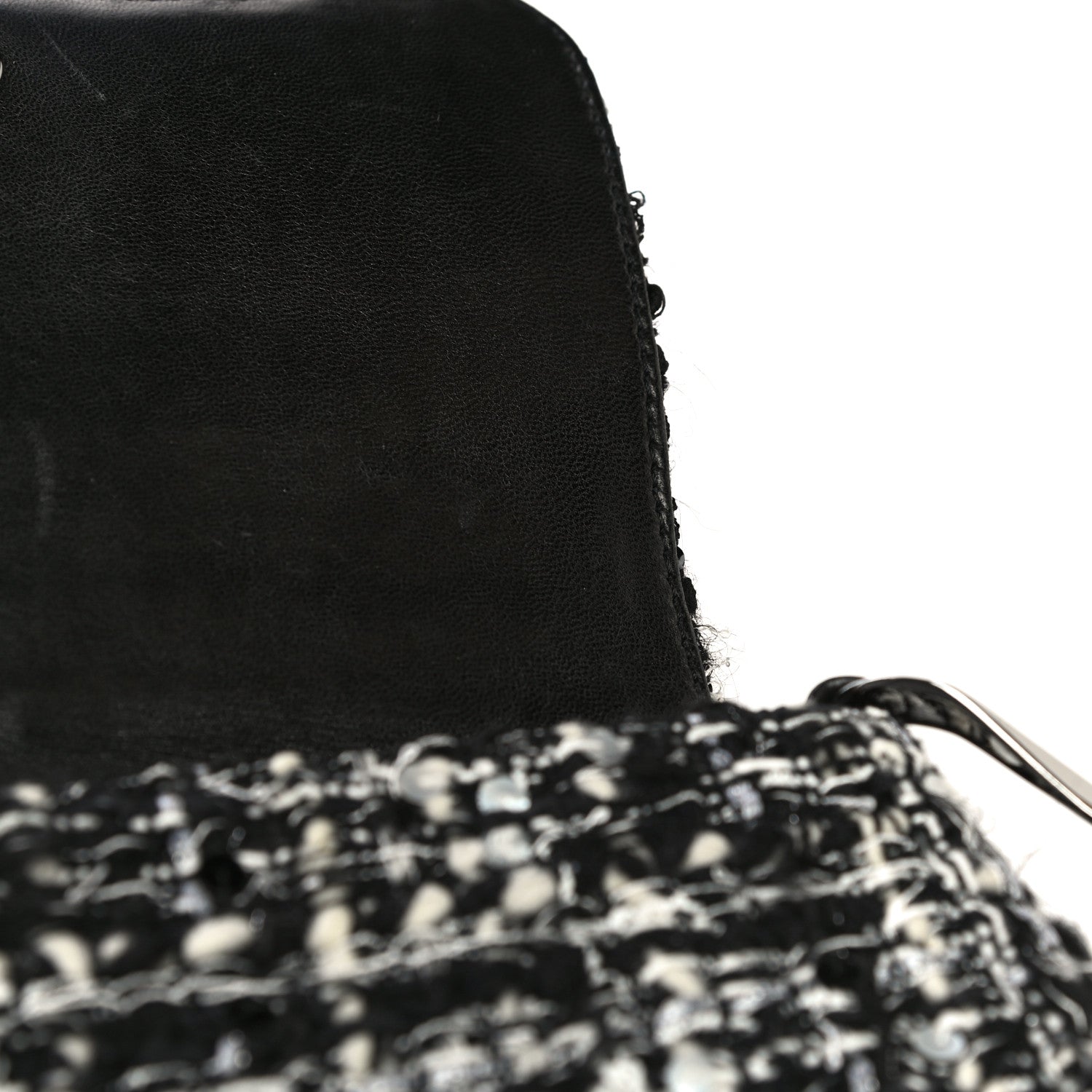 Chanel Sequin Tweed Single Flap Ecru Black 14 of 32