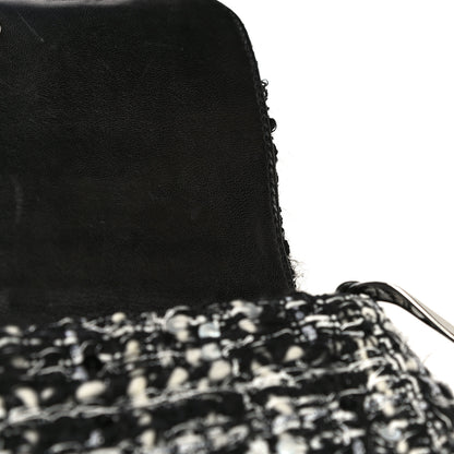 Chanel Sequin Tweed Single Flap Ecru Black 14 of 32