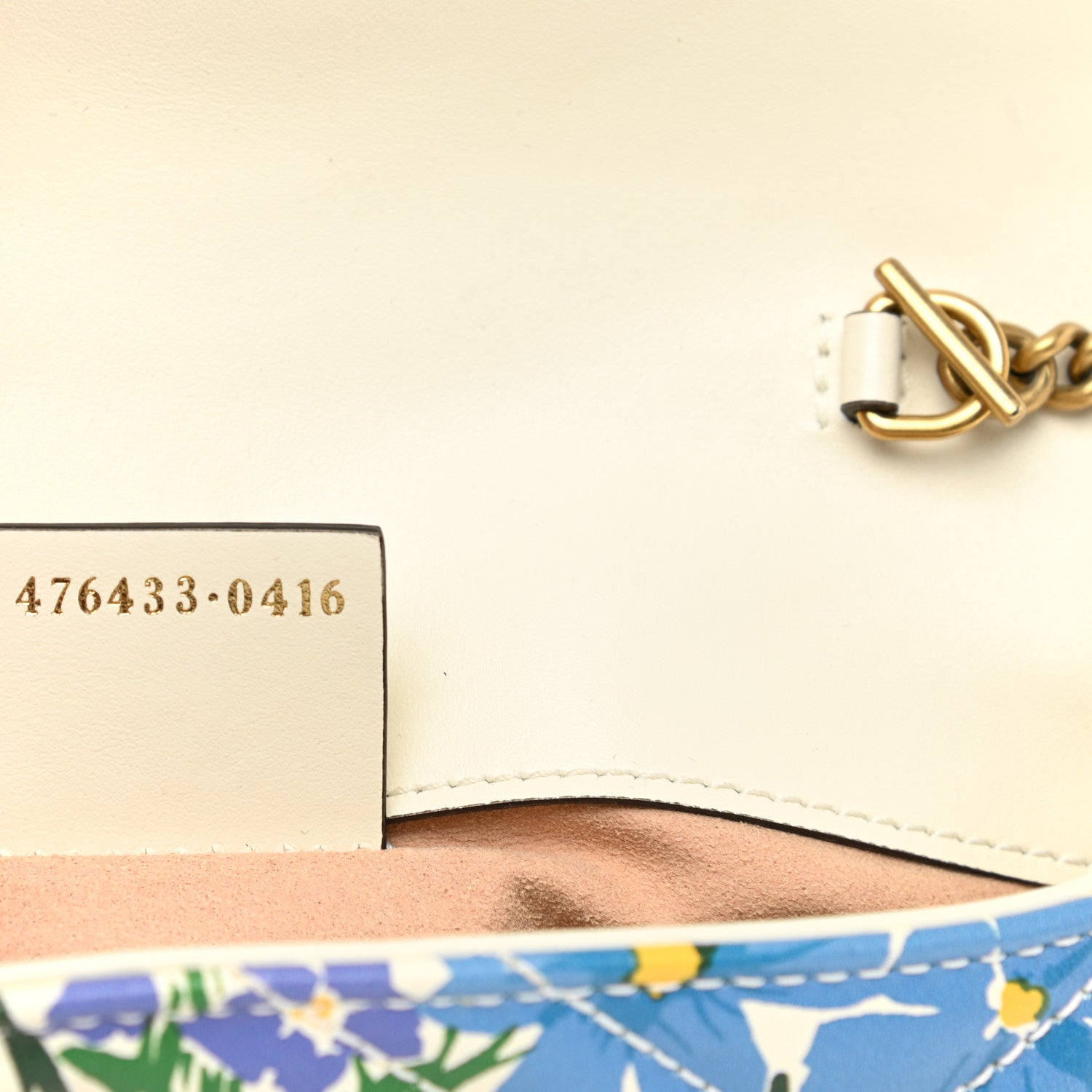 Gucci X KEN SCOTT Calfskin Matelasse Floral Print Super Mini GG Marmont Shoulder Bag Ivory Pink 7 of 11