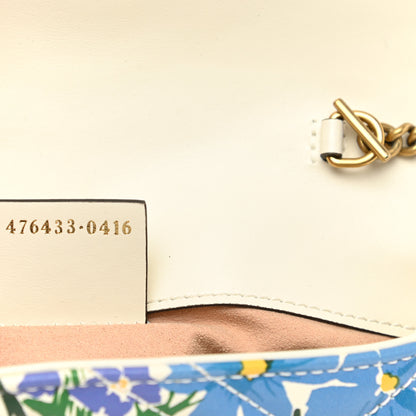 Gucci X KEN SCOTT Calfskin Matelasse Floral Print Super Mini GG Marmont Shoulder Bag Ivory Pink 7 of 11