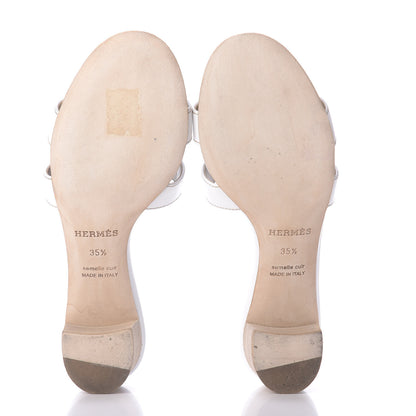 Hermes Calfskin Oasis Sandals 35.5 White 7 of 12