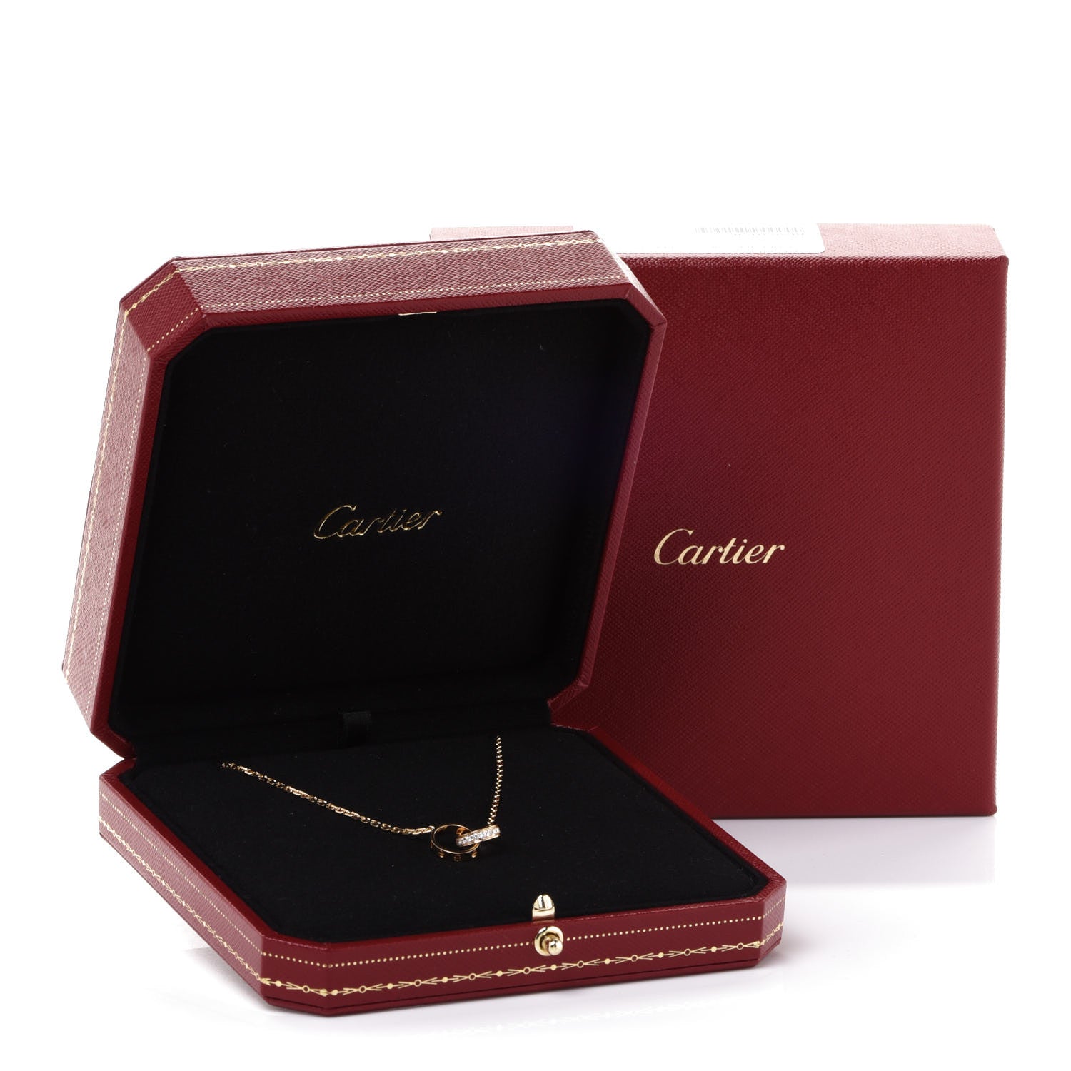 Cartier 18K Yellow Gold Diamond Interlocking LOVE Necklace 6 of 6