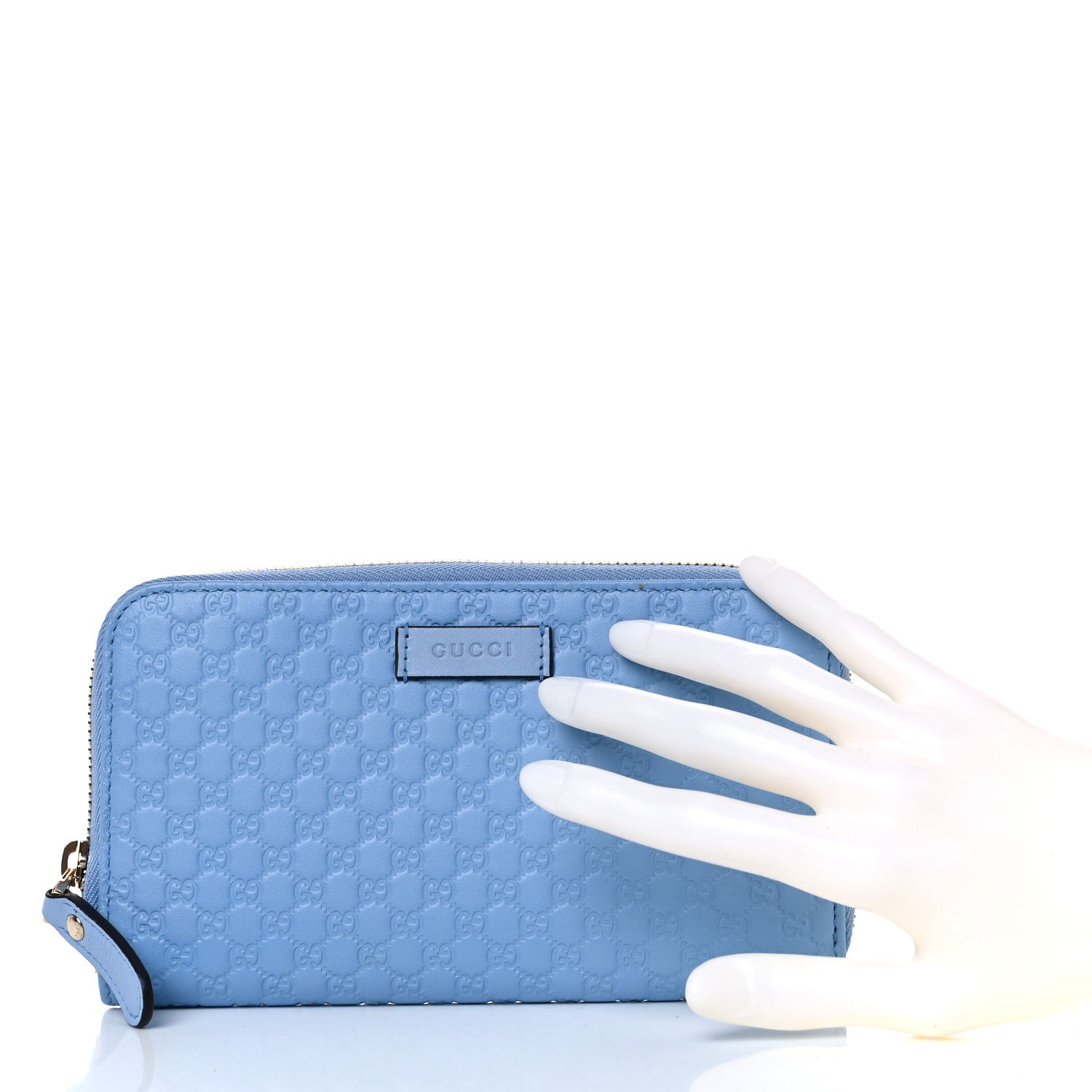 Gucci Microguccissima Zip Around Wallet Mineral Blue 2 of 9