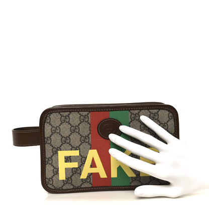 Gucci GG Supreme Monogram Azalea Calfskin Fake/Not Retro Interlocking G Cosmetic Case Beige Ebony Brown Sugar 2 of 8