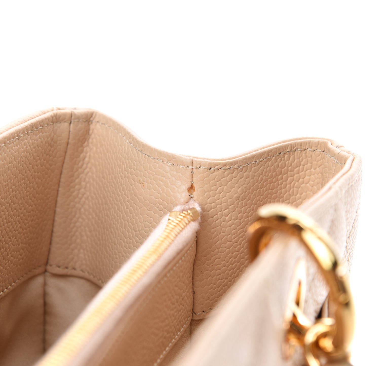Caviar Quilted Grand Shopping Tote GST Beige