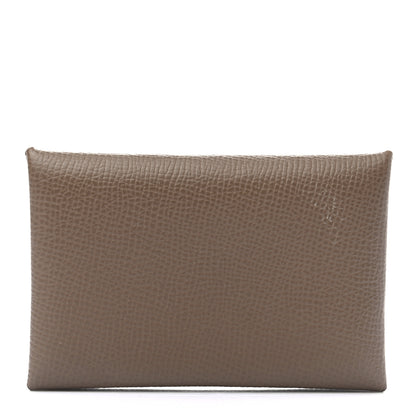 Hermes Epsom Calvi Card Case Etoupe 1 of 7