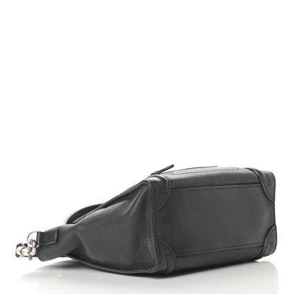 Celine Drummed Calfskin Nano Luggage Black 4 of 10