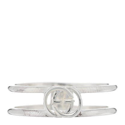 Gucci Sterling Silver 6mm Interlocking G Open Band Ring 61 9.5 1 of 4