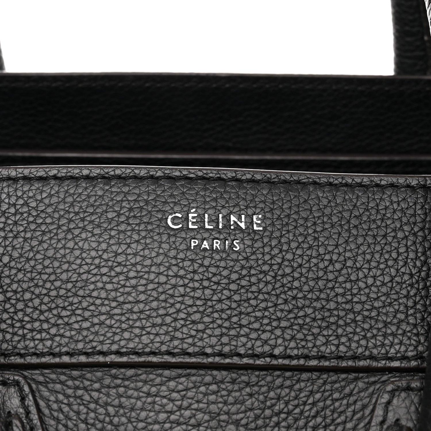 Celine Drummed Calfskin Mini Luggage Black 6 of 13