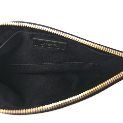 Versace Calfskin La Medusa Print Wristlet Pouch Black Gold 5 of 6