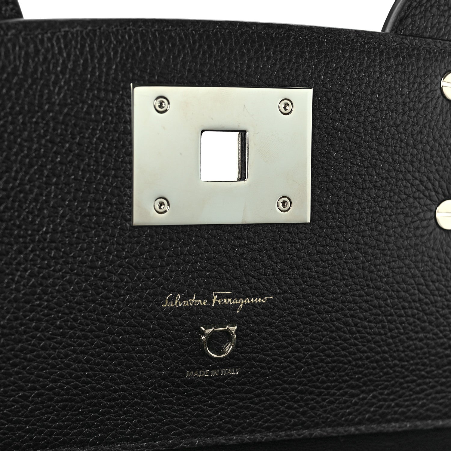 Salvatore Ferragamo Calfskin The Studio Bag Black 7 of 9