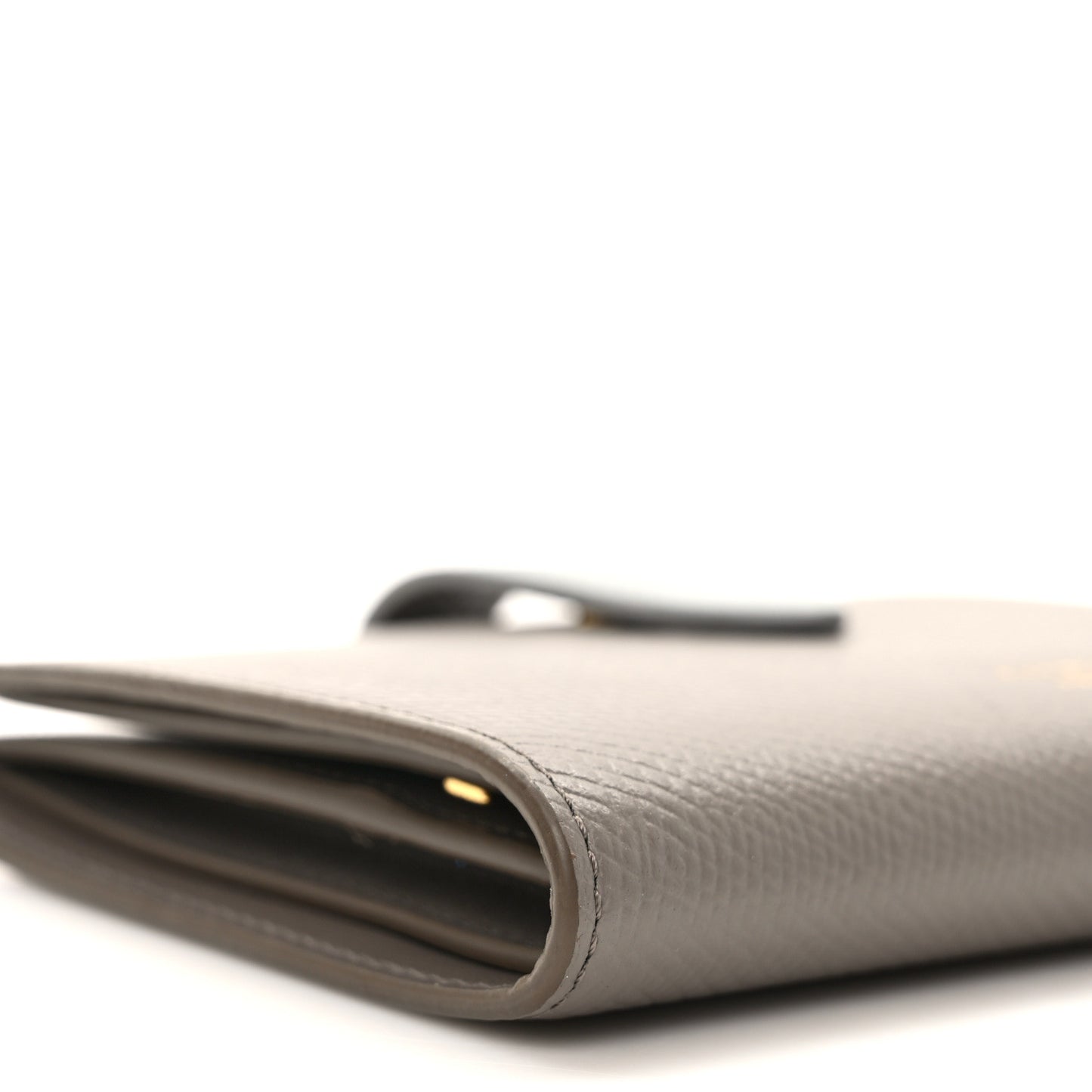 Grained Calfskin Small Multifunction Strap Wallet Pebble Mineral