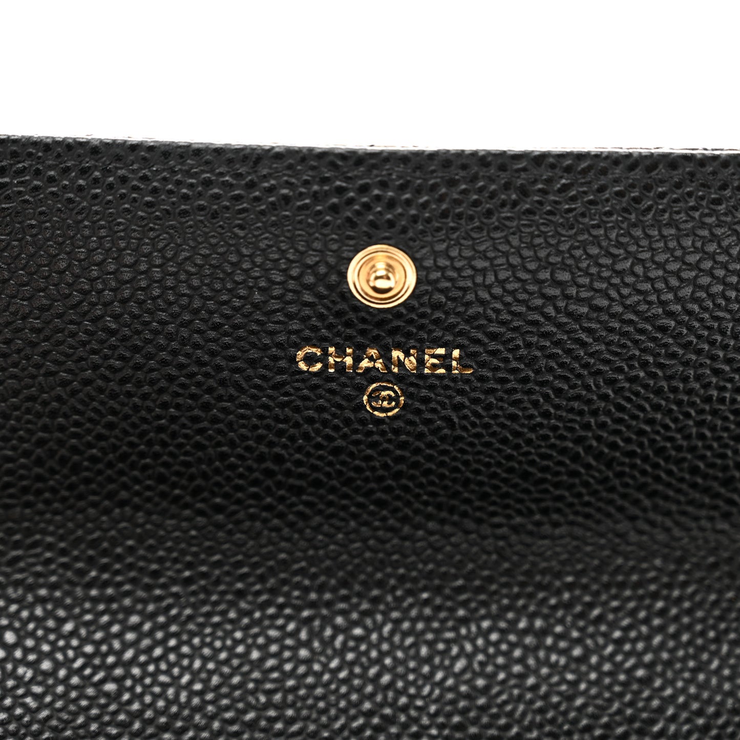 Caviar Quilted Large Gusset Flap Wallet Black