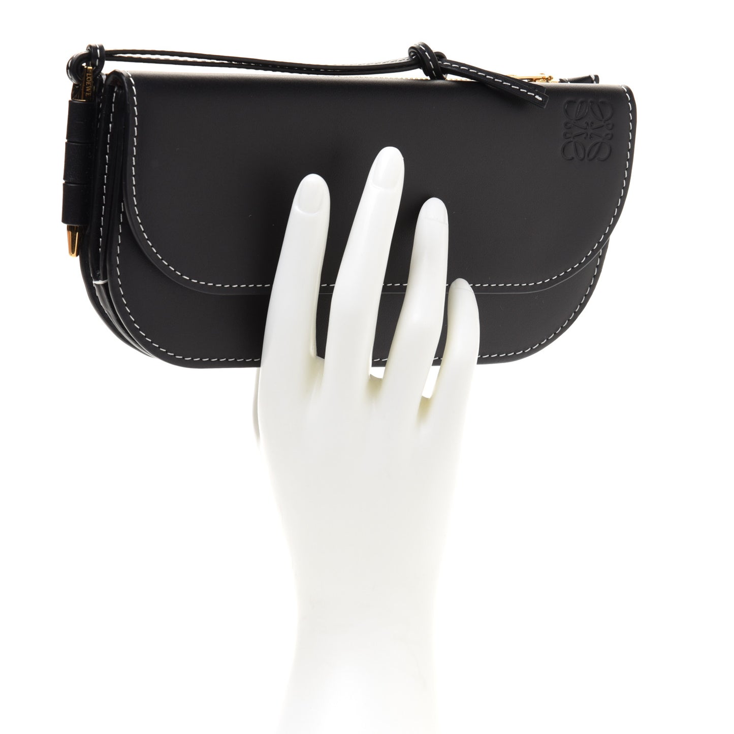 Smooth Calfskin Gate Continental Wallet Black