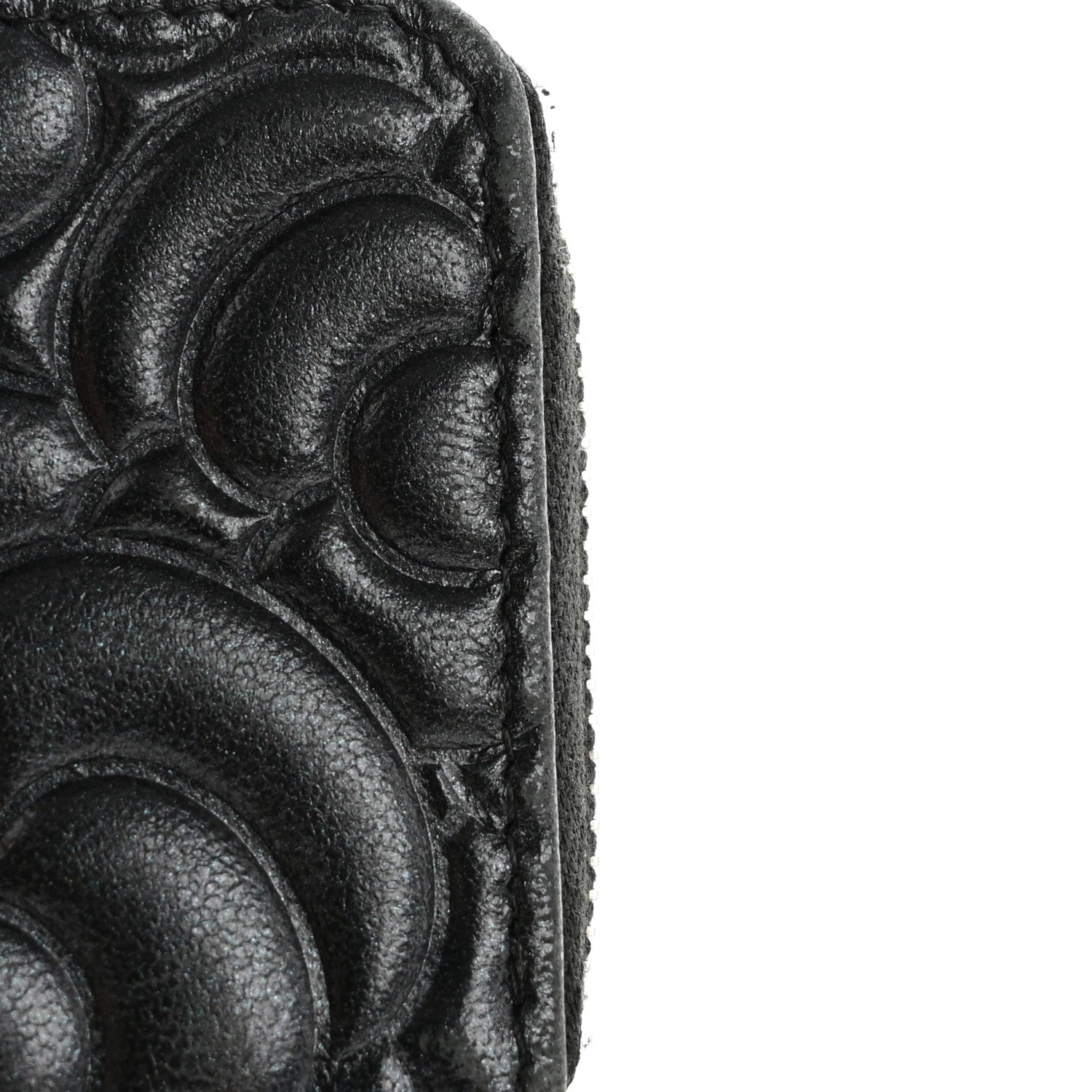 Chanel Lambskin Camellia Embossed Key Holder Case Black 12 of 13
