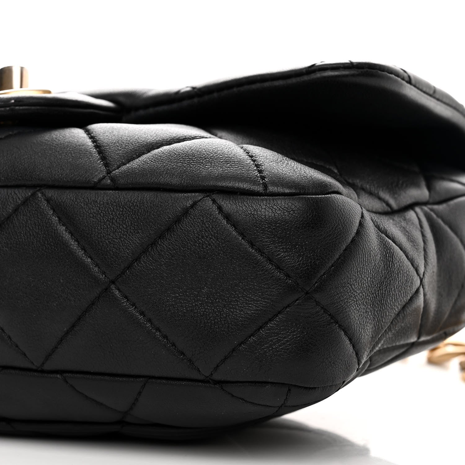 Chanel Lambskin Quilted Chain Flap Black 10 of 11