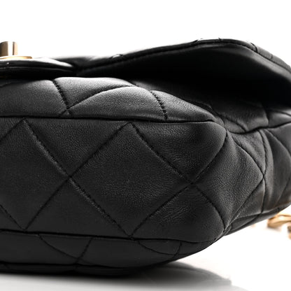 Chanel Lambskin Quilted Chain Flap Black 10 of 11