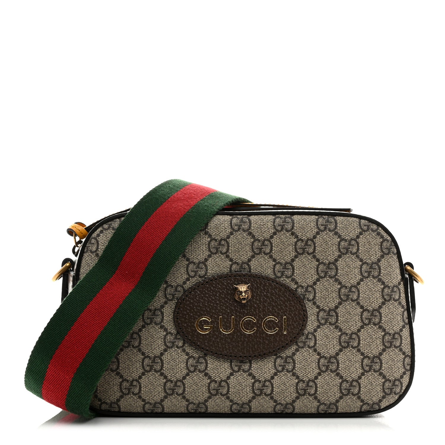 Gucci GG Supreme Monogram Web Neo Vintage Shoulder Bag Beige New Acero Crop 1 of 10