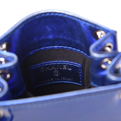 Chanel Metallic Patent Crossbody CC Phone Holder Blue 7 of 9