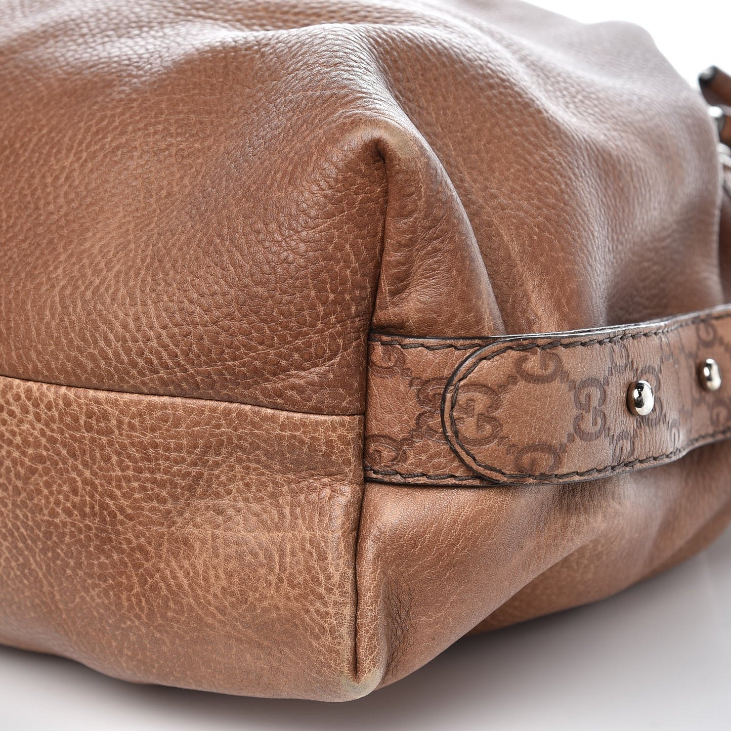 Calfskin Large Bamboo Bar Shoulder Bag Light Brown