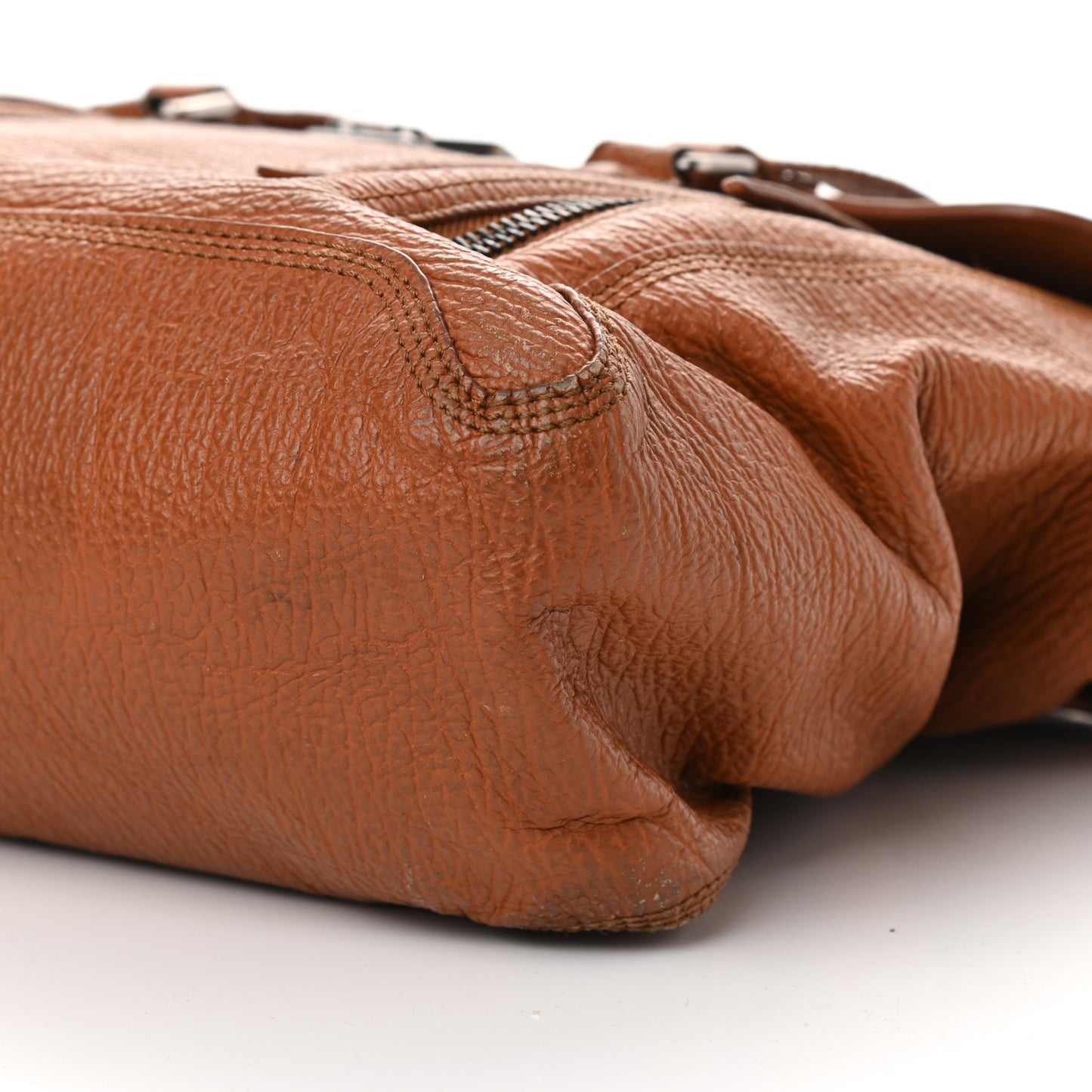 Textured Calfskin Large Pashli Satchel Amber
