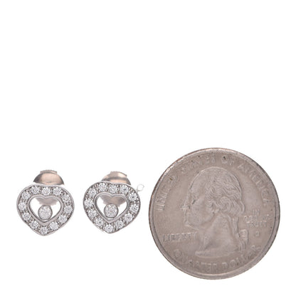 Chopard 18K White Gold Happy Diamonds Heart Earrings 2 of 9