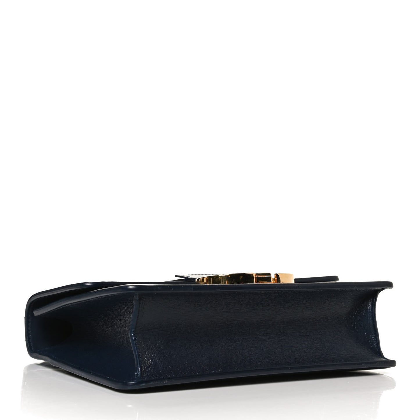 Shiny Crinkled Lambskin 30 Montaigne Flap Bag Indigo