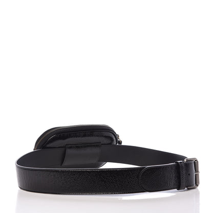 Gucci Patent Rubber Game Patch Logo Belt Bag 95 38 Black 3 of 11