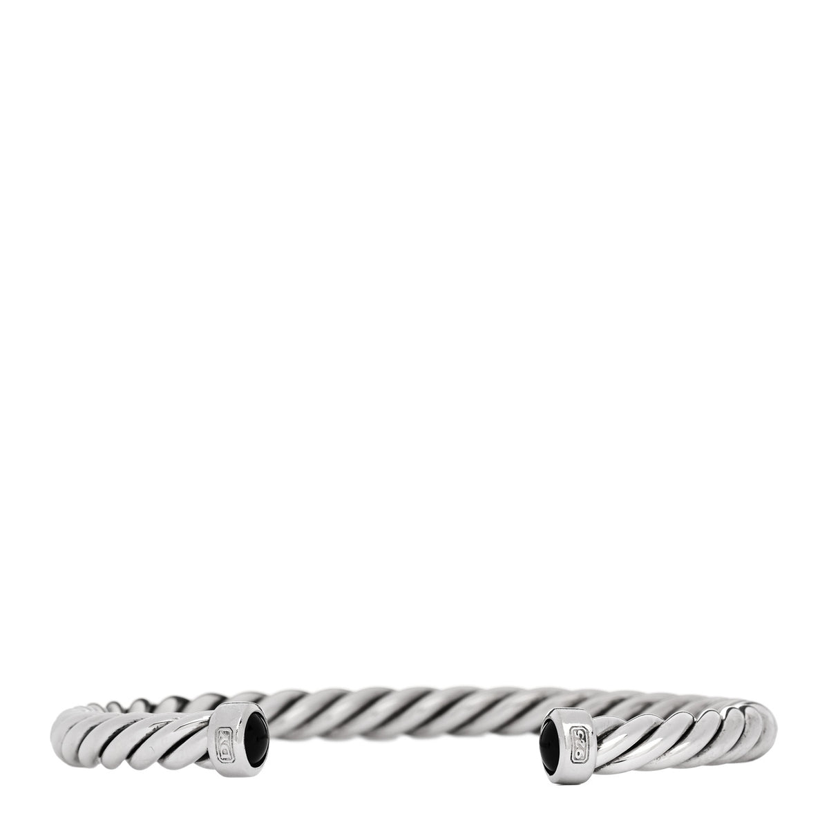 David Yurman Sterling Silver Black Onyx 6mm Cable Classic Cuff Bracelet 1 of 4