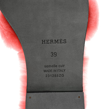 Hermes Woolskin Oran Sandals 39 Rose Du Desert 6 of 8