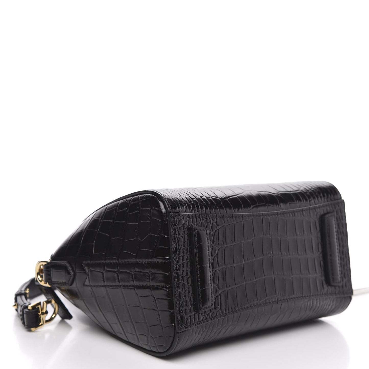 Calfskin Crocodile Embossed Mini Antigona Black