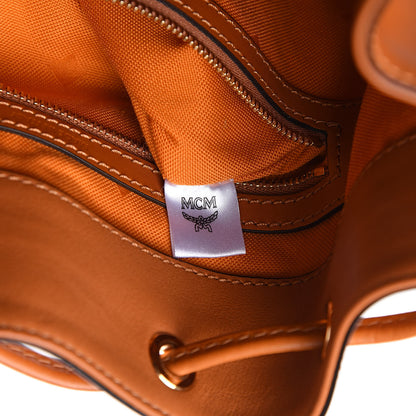 MCM Visetos Small Heritage Drawstring Bucket Bag Cognac 7 of 11