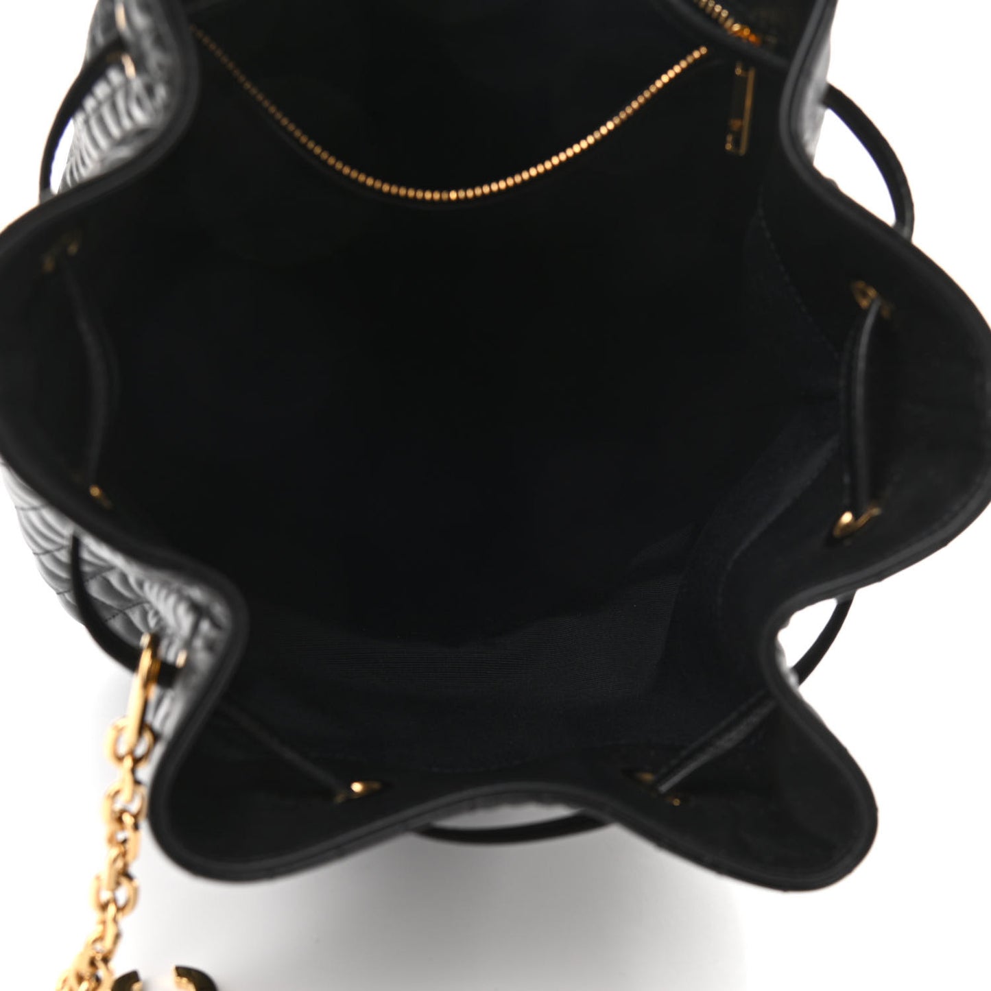 Calfskin Quilted Medium C Backpack Black