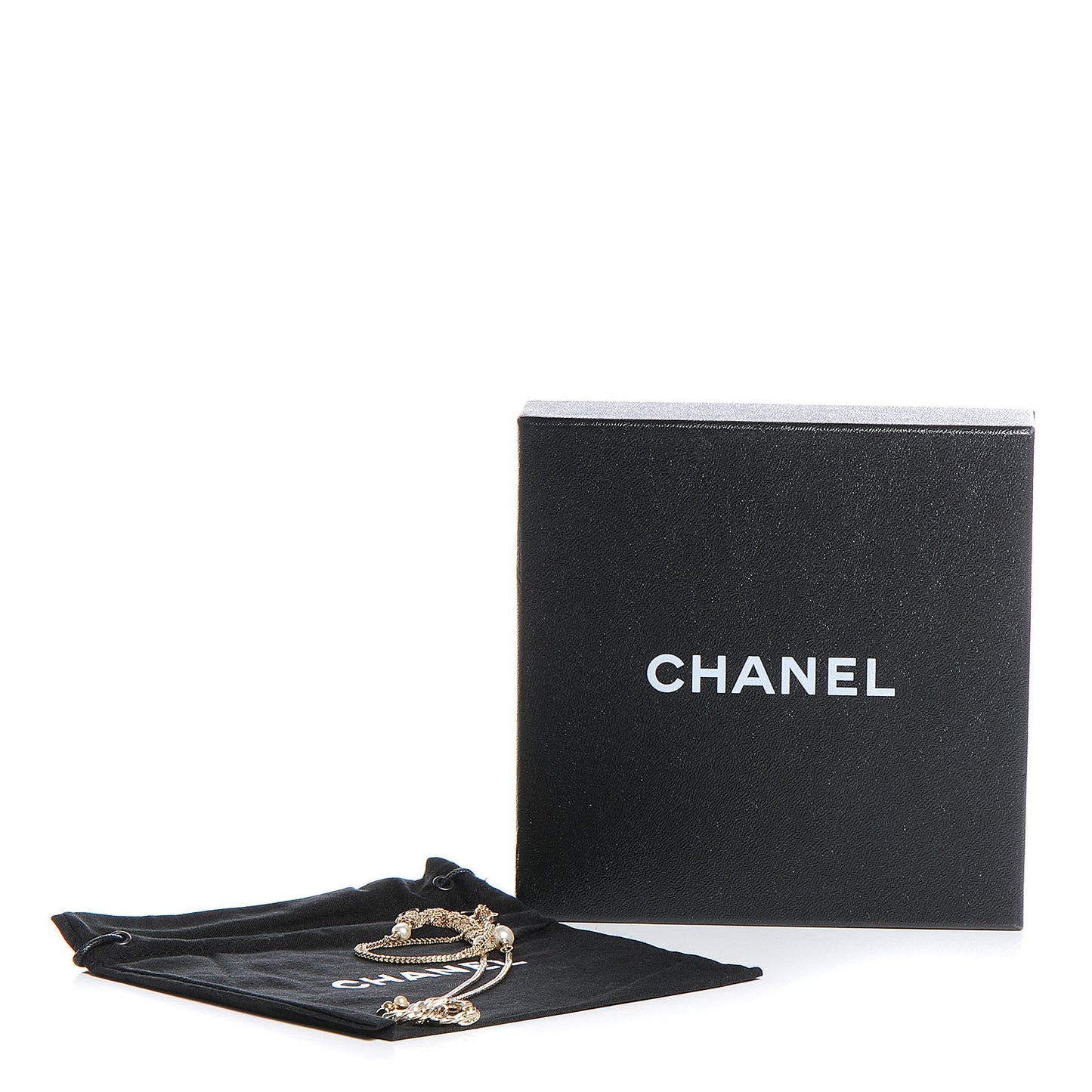 Pearl CC Pendant Necklace Gold