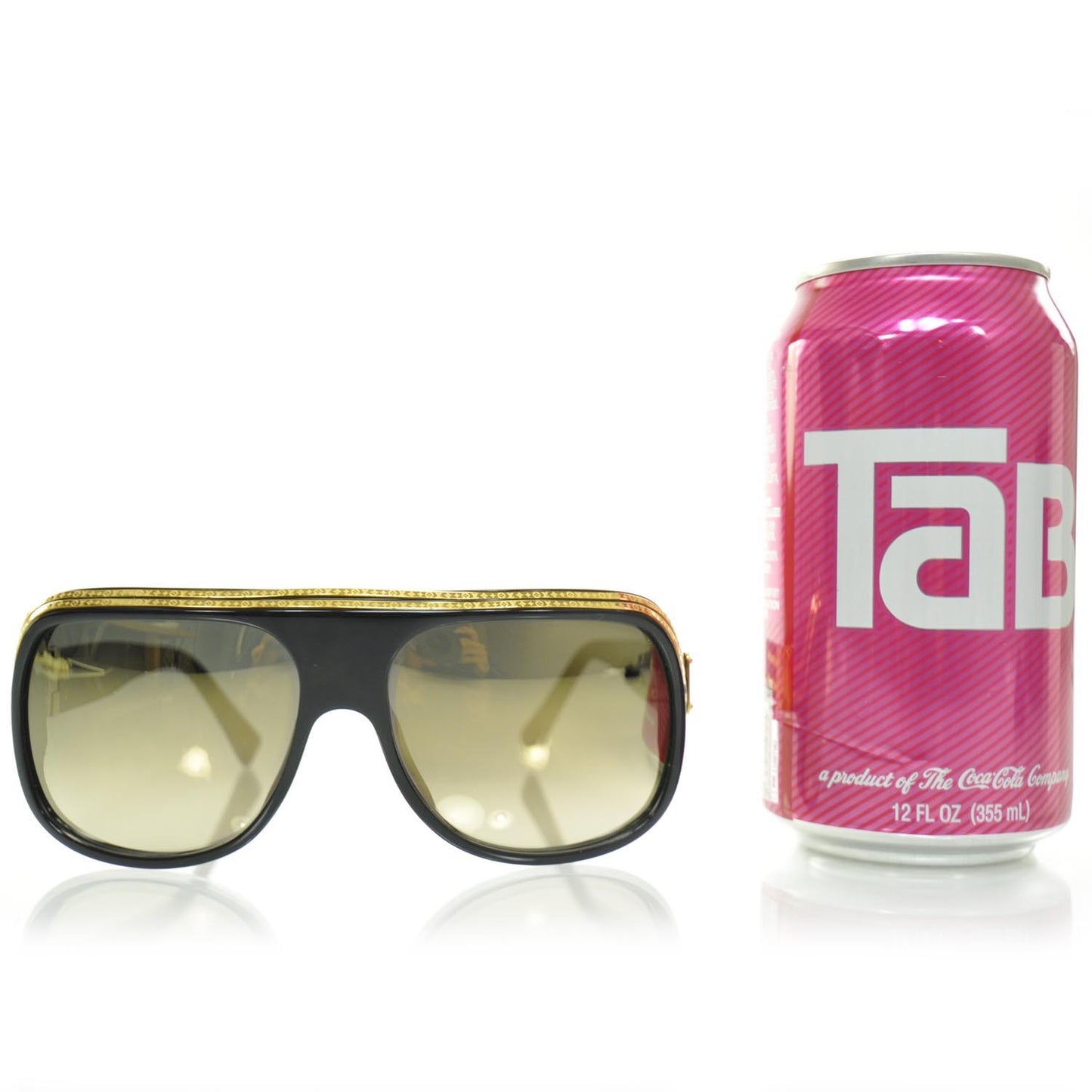Millionaire Sunglasses Black w Gold Plated Lenses