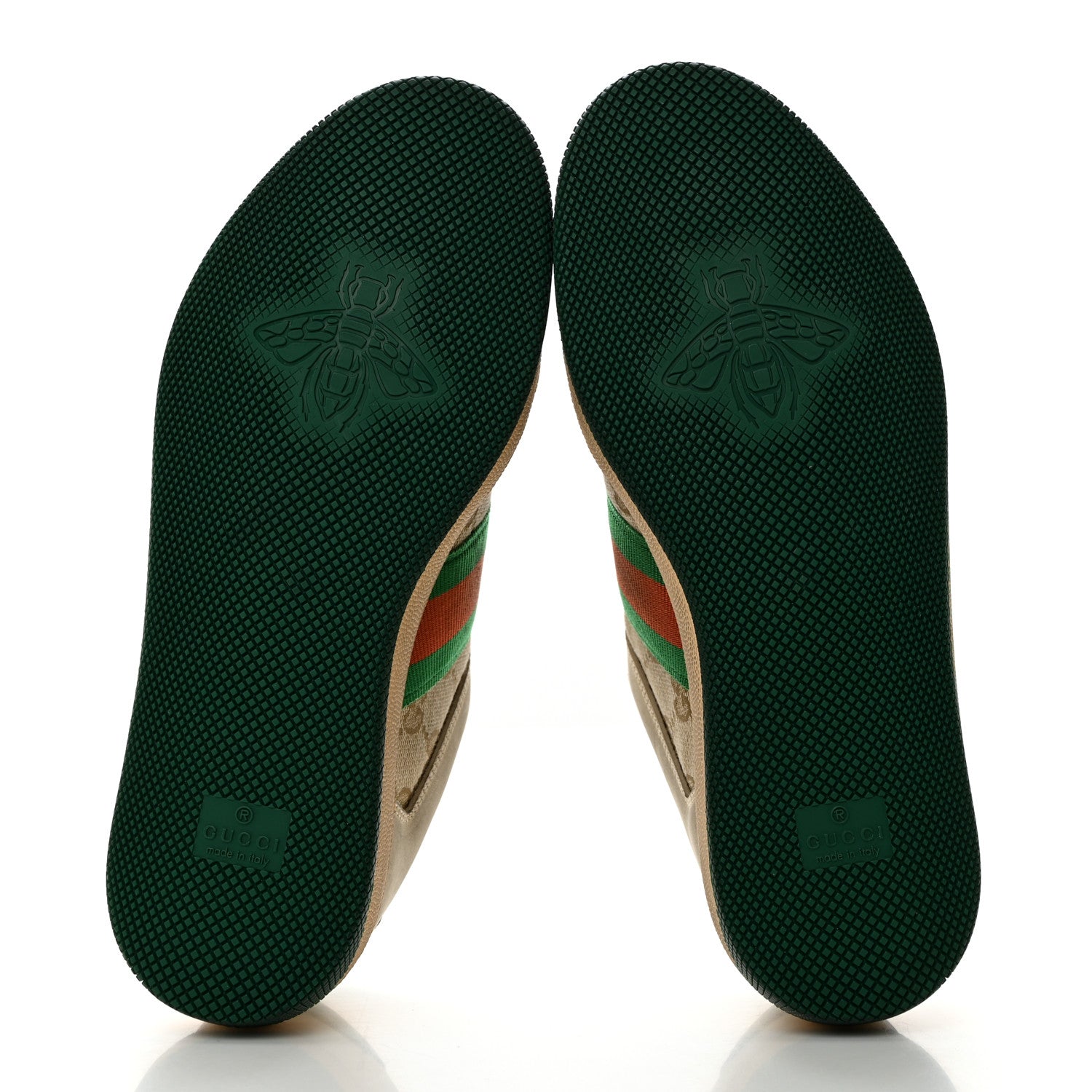 Gucci GG Monogram Nubuck Web Womens Screener Sneakers 37 New Sand Dusty Milk Vintage Green 5 of 8