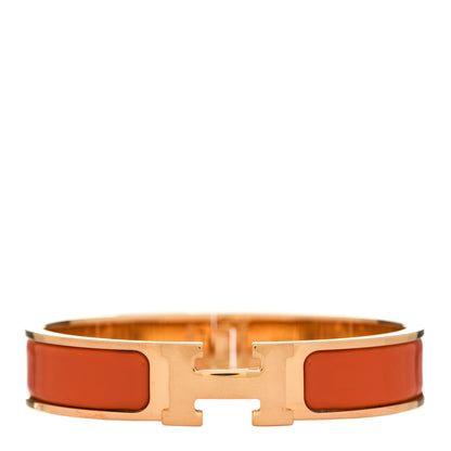 Hermes Enamel Narrow Clic Clac H Bracelet PM Orange 1 of 3