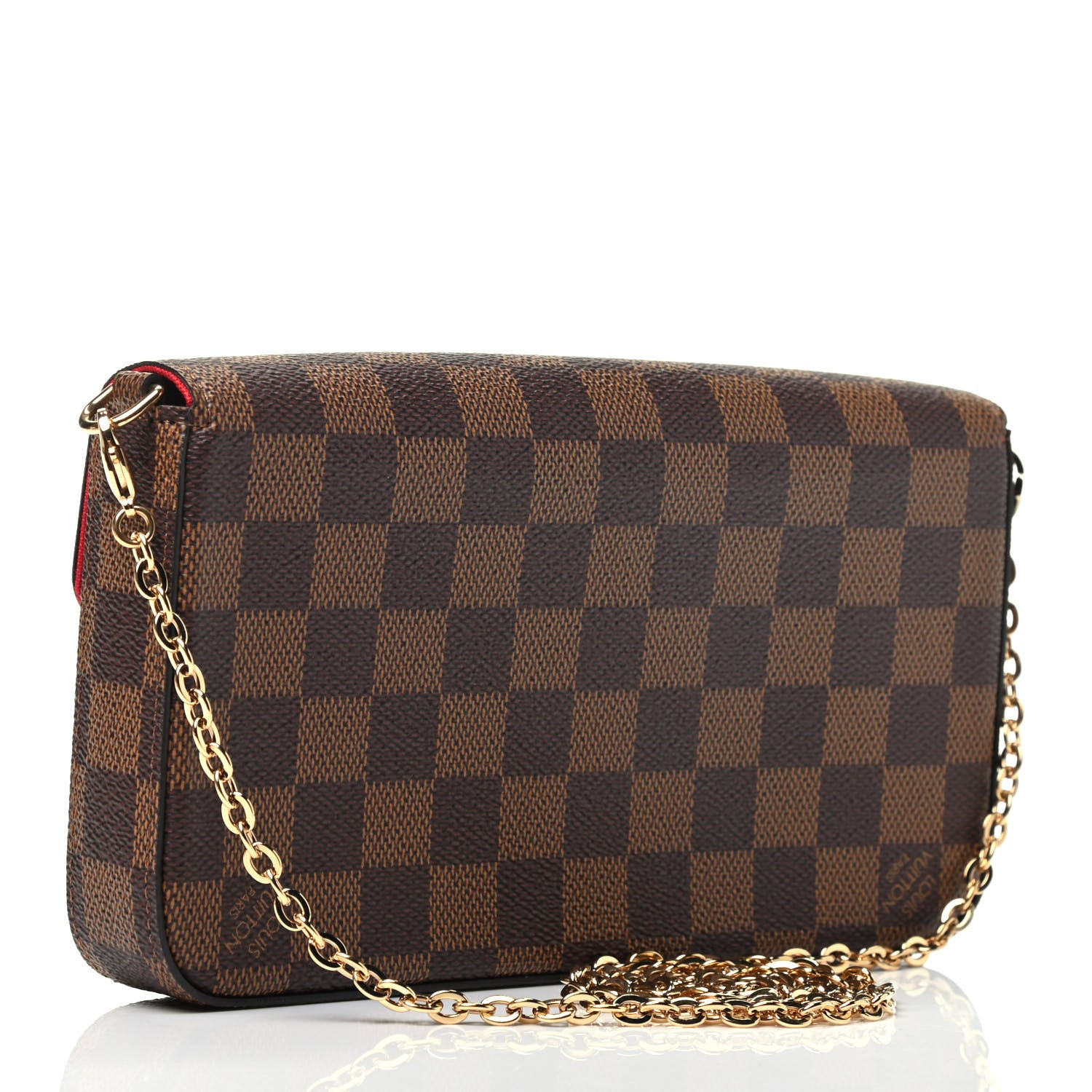 Louis Vuitton Damier Ebene Pochette Felicie Chain Wallet 2 of 3