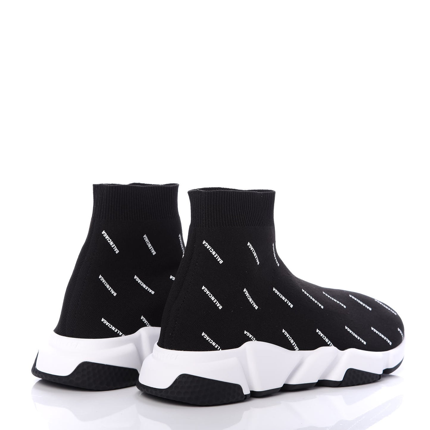 Neoprene Knit Allover Logo Bi-Color Sole Mens Speed Sneakers 42 Black White