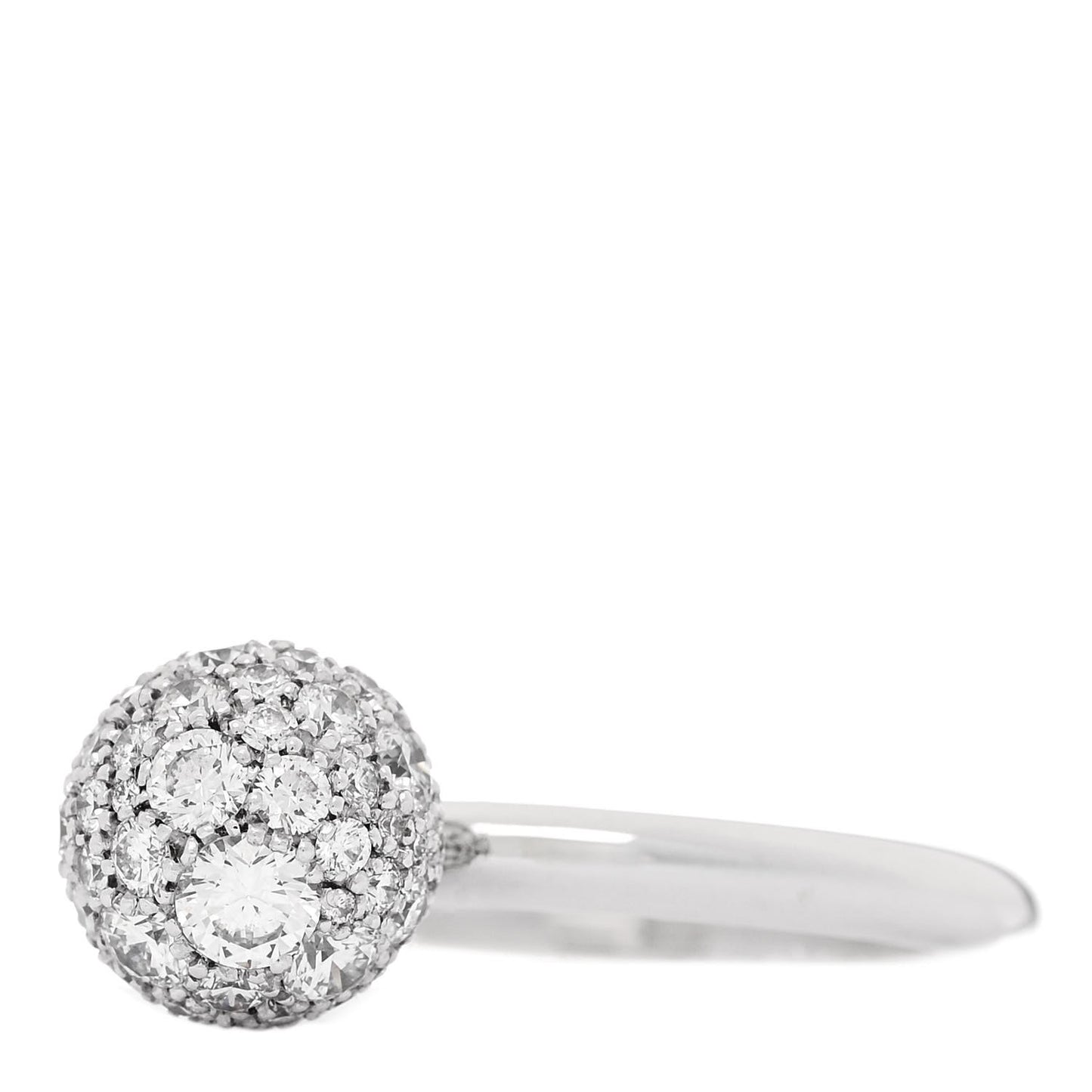 18K White Gold Diamond 8mm HardWear Ball Ring 55 7.25