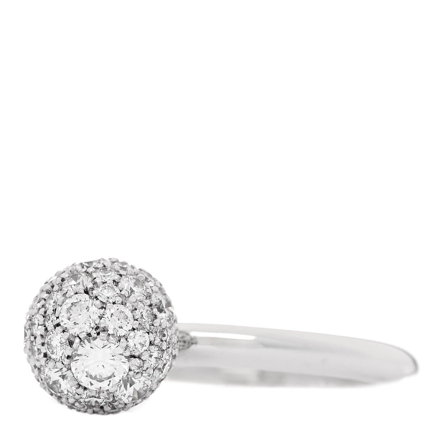 Tiffany 18K White Gold Diamond 8mm HardWear Ball Ring 55 7.25 3 of 6