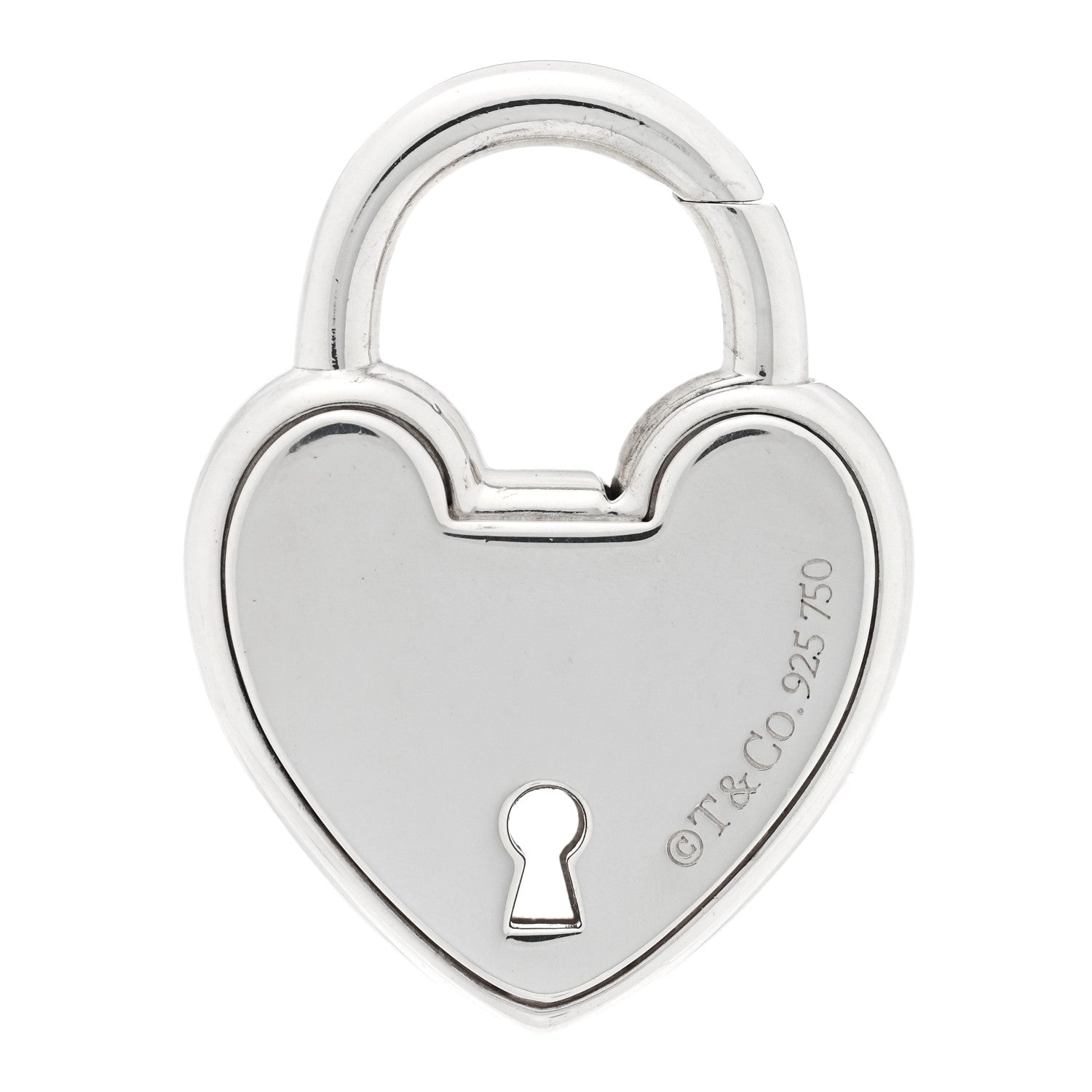 Tiffany 18K Rose Gold Sterling Silver Lock Heart Charm 3 of 3