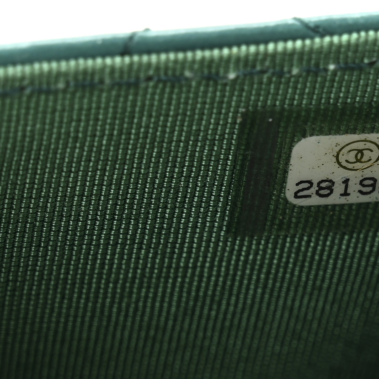 Aged Calfskin Quilted Reissue Card Holder Wallet Green