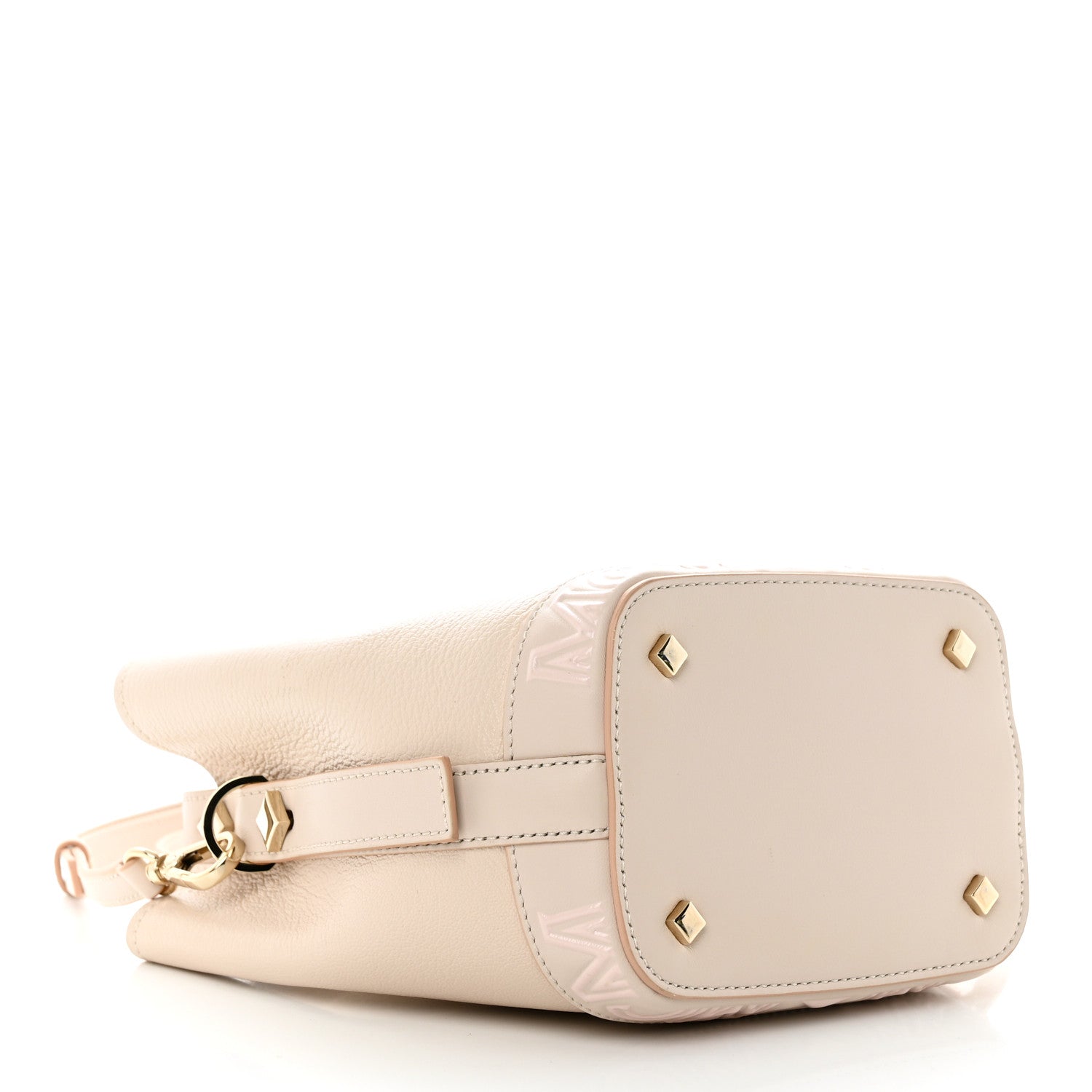 MCM Goatskin Milano Hand Painted Flower Upcycling Mini Bag Pink 4 of 10
