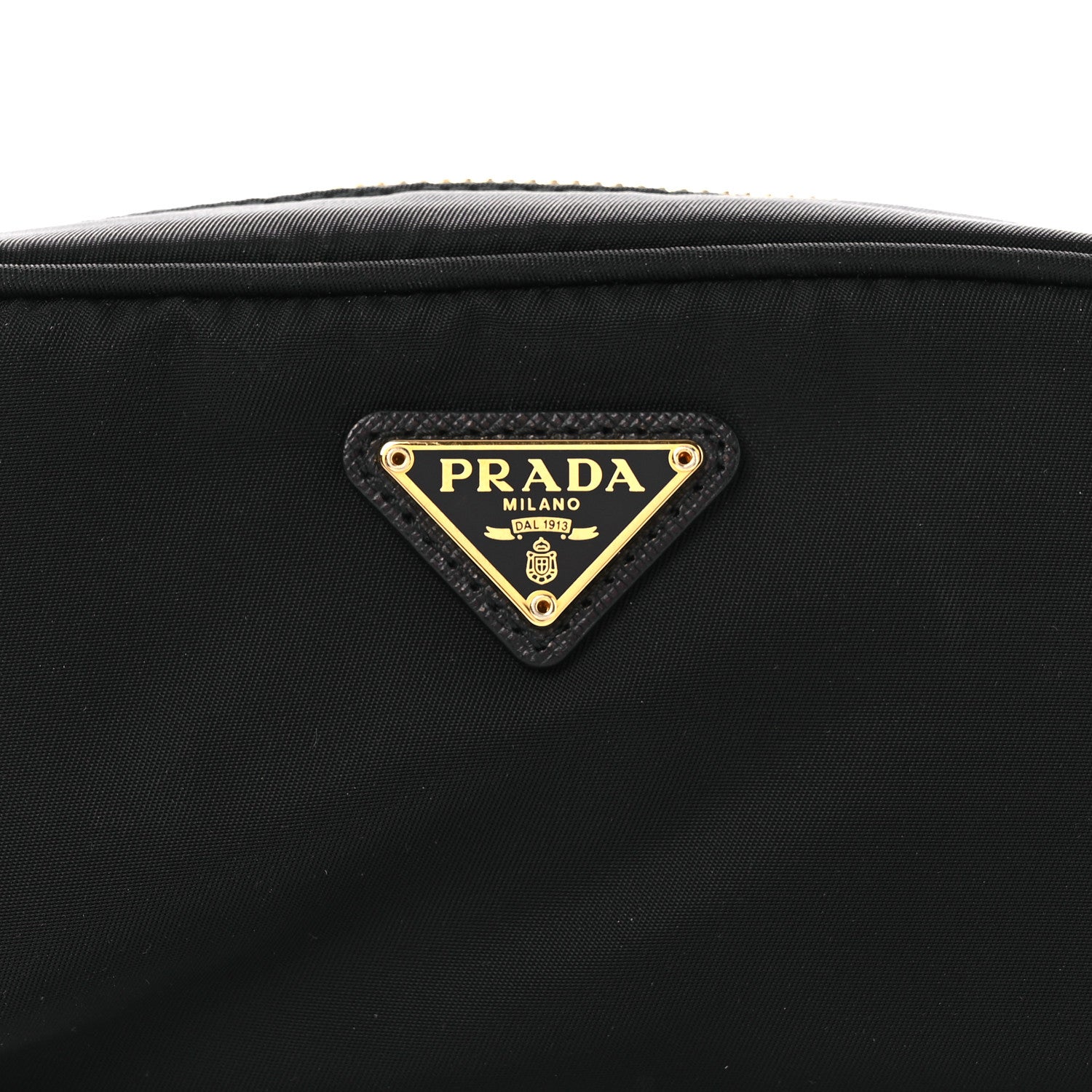 Prada Tessuto Nylon Vela Saffiano Wristlet Black 9 of 12