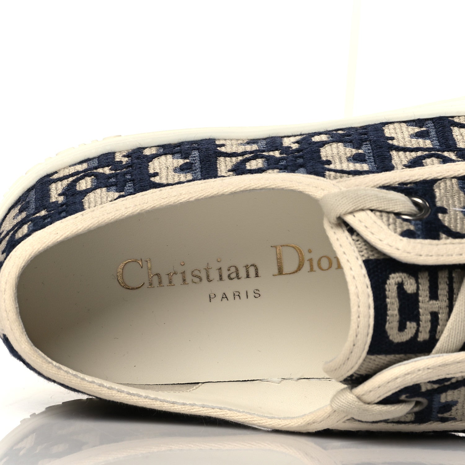 Christian Dior Canvas Oblique Walk'N'Dior Low Top Sneakers 37 Deep Blue 7 of 8